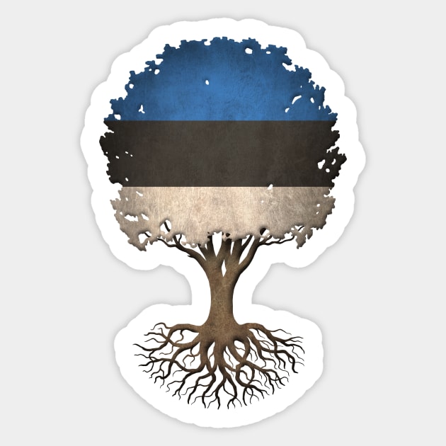 Tree of Life with Estonian Flag Sticker by jeffbartels